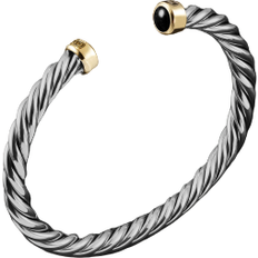 David Yurman Cable Cuff Bracelet - Silver/Gold/Onyx