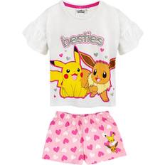 Fille Pyjamas Pokémon Girl's Besties Pikachu & Eevee Frill Short Pyjama Set