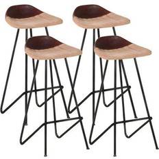 Stol skinn vidaXL 320646 Barstol 83cm 4st