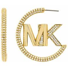 Michael Kors Statement Logo Hoop Earrings - Gold/Transparent