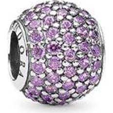 Lilla Charms & Vedhæng Pandora Pave Ball Charm - Silver/Purple/Transparent