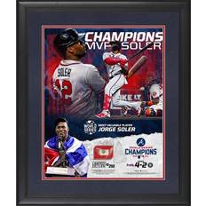 Fanatics Atlanta Braves Jorge Soler 2021 MLB World Series MVP Framed Scores Collage with a Piece of Game-Used World Series Baseball Limited Edition of 250