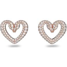 Swarovski Una Heart Stud Earrings - Rose Gold/Transparent