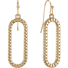 Liz Claiborne Oval Drop Earrings - Gold