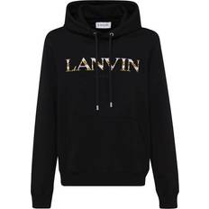 Lanvin Curb Embroidered Logo Cotton Hoodie - Black