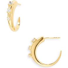 Missoma Silver Earrings Missoma Vermeil Claw Hoop Earrings - Gold/Transparent