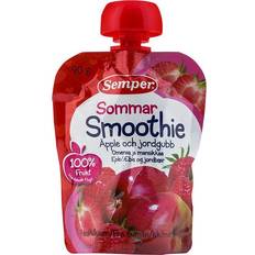 Jordbær Babymad & Tilskud Semper Smoothie Summer Apple & Strawberry 90g