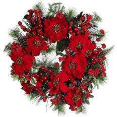 Flowers Nearly Natural Poinsettia Wreath