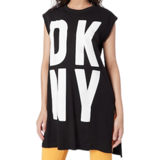 DKNY Kleider DKNY Missy Cap Sleeve Logo T-shirt - Black