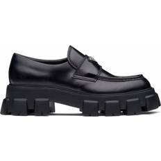 43 ½ - Damen Loafers Prada Monolith Leather Logo Platform Loafers - Black