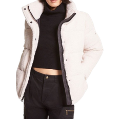 Michael Kors Faux Shearling Quilted Puffer Jacket