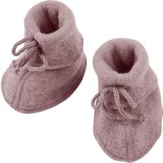 Wool Children's Shoes ENGEL Natur Baby Bootees with Ribbon - Rosewood Melange