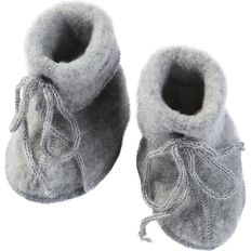 Wool Children's Shoes ENGEL Natur Baby Bootees with Ribbon - Grey Melange