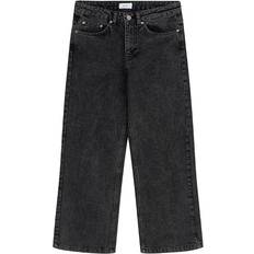 Grey grunt jeans Barnkläder Grunt Girl's Wide Leg Jeans - Dark Grey