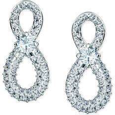 Swarovski Silver Plated Earrings Swarovski Infinity Mini Stud Earrings - Silver/Transparent