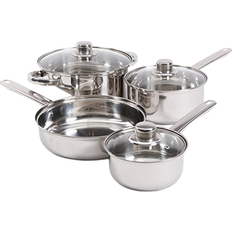 Stainless Steel Cookware Sets Gibson Home Landon Cookware Set with lid 7 Parts