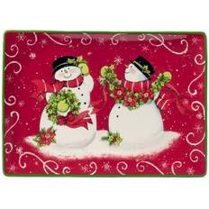 Certified International Holiday Magic Snowman Rectangular Serving Platter & Tray