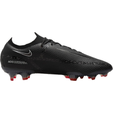 Nike Textile Soccer Shoes Nike Phantom GT2 Elite FG - Black/Summit White/Bright Crimson/Dark Smoke Grey