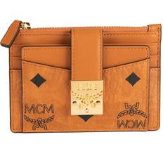 Mini Visetos Tracy Zip Card Case - Cognac