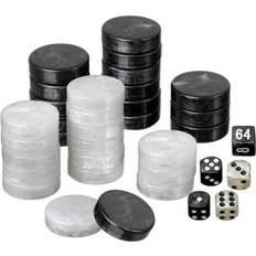 Backgammon spelpjÃ¤sset svart/vit 34 mm