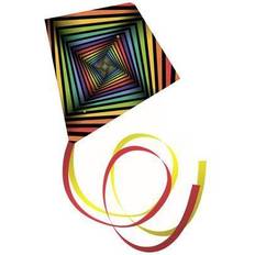 Günther Flugspiele Vlieger Gunther Square met staart regenboogkleuren 70 x 70 cm