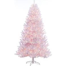 Noble fir artificial christmas tree Puleo International 7.5-ft. Pre-Lit White Northern Fir Artificial Christmas Tree