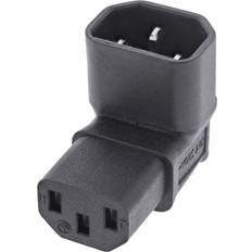 C14 C13 Adapter Höger Vinkel Upp/Ner Svart