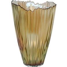 Vases Ivyline Mocha Rippled Glass H30Cm W20.5Cm Vase
