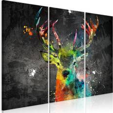 Canvas Rainbow Deer Billede