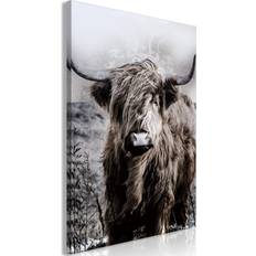 Brugskunst Canvas Highland Cow in Sepia 80x120 Billede