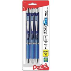 Pentel EnerGel RTX Retractable Gel Pens, Needle Tip Fine Point, Blue Ink, 3/Pack (BLN75BP3C)