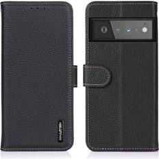 Google Pixel 6 Pro Plånboksfodral Khazneh Khazneh Litchi Plånboksfodral till Google Pixel 6 Pro Svart