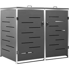 Grau Schuppen für Mülleimer vidaXL Shed for Two Dustbins 138x77.5x115.5cm (Gebäudefläche )