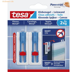 Blå Billedkroge TESA Adhesive Nail Canvas til fliser og metal 2 kg Billedkrog