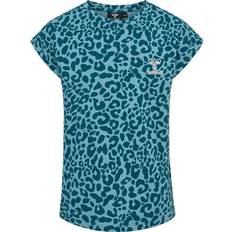 Drenge - Leopard Overdele Hummel Flowy AOP T-shirt S/S - Blue Coral (219311-7058)