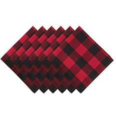 Checkered Cloth Napkins DII Buffalo Check Cloth Napkin Red, Gray, Black, White (50.8x50.8)