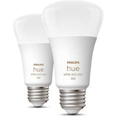 Light Bulbs Philips Hue White and Color Ambiance LED Lamps 9.5W E26 2-pack