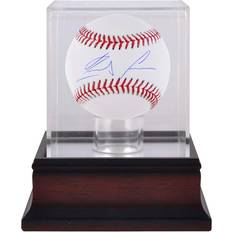 Fanatics Atlanta Braves Autographed Baseball & Mahogany Baseball Display Case Ronald Acuna Jr.