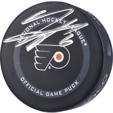 Philadelphia Flyers Travis Sanheim Autographed Model Official Game Puck 2021