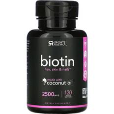 Fatty Acids Sports Research Biotin with Coconut Oil 2500mcg 120 pcs