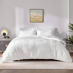 CozyLux Seersucker Bedspread White, Black, Pink, Green, Grey (223.5x223.5cm)