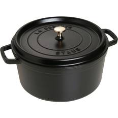 Oven Safe Øvrige gryder Staub Round Cocotte Black med låg 30cm