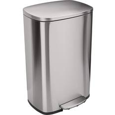 Smudge Resistant Rectangular Trash Can with Soft-Close Foot Pedal