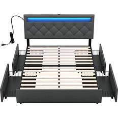 Led bed frame queen Rolanstar Queen Size with LED Lights and USB Ports