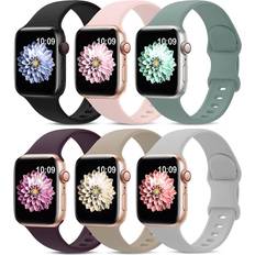 Amsky Silicone Armband for Apple Watch 38/40/41/42/44/45mm - 6 Pack