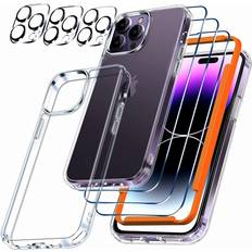 Mobile Phone Accessories Phone Case with 3 Pack Screen Protector + 3 Pack Camera Lens Cover for iPhone 14 Pro Max