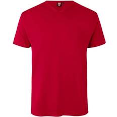 Ensfarvet - Herre - L T-shirts på tilbud ID T-Time V-Neck T-shirt - Red