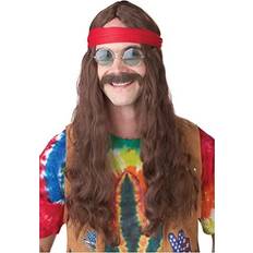 Hippie Long Wigs California Costumes Hippie Man Wig and Mustache