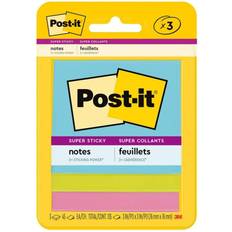 Sticky Notes Post-it 3pk 3" x 3" Super Sticky Notes 45 Sheets/Pad Miami Collection