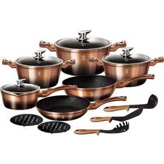 Berlinger Haus Metallic Line Rose Gold Noir Edition Cookware Set with lid 15 Parts